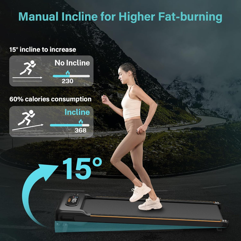 2.5 HP Portable Treadmill with Inclined Walking Pad Panel and Remote 4-in-1 Walking Treadmill