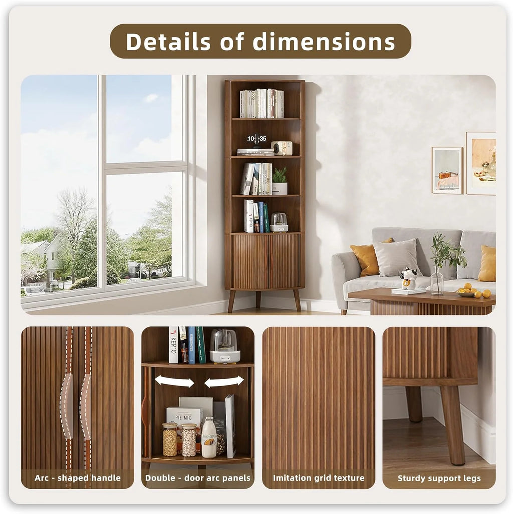 Corner Cabinet, 66.73'' Tall Modern Corner Bathroom Storage Cabinet
