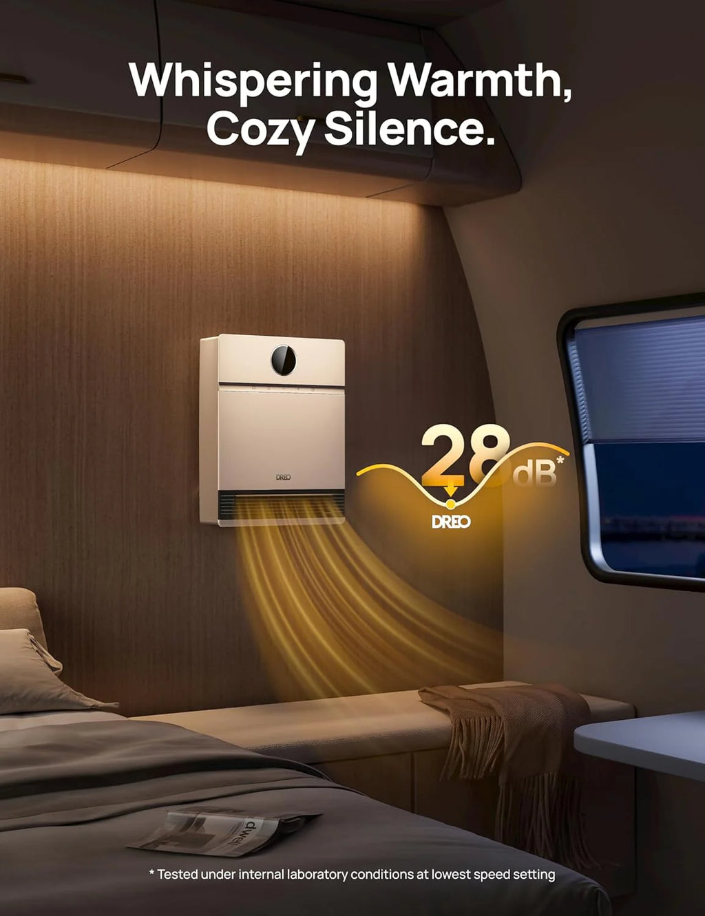 Dreo Smart Wall Heater, IP24 Electric PTC Space Heaters for Indoor Use, 30�� Oscillation, Adjustable Thermostat, Remote Control, Works with Alexa, 24H Timer, Easy-mounted for Bedroom, Office, Home