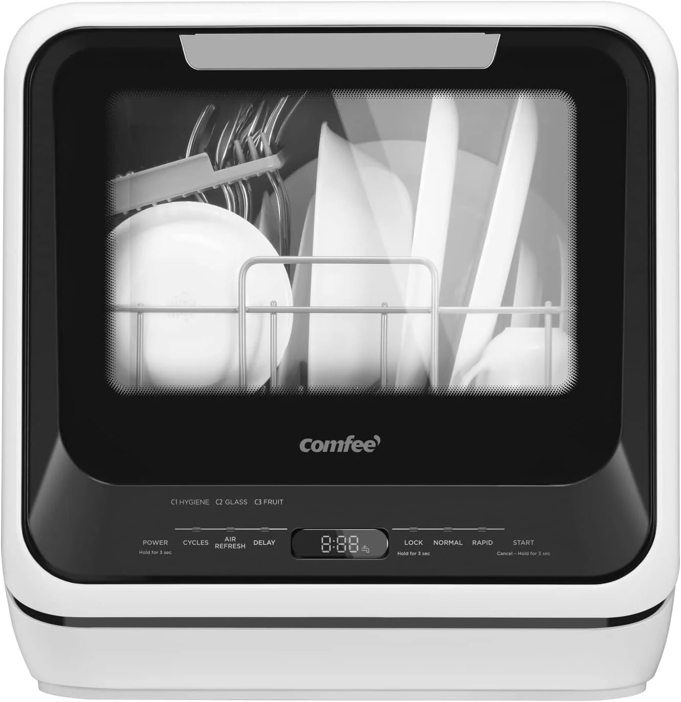 COMFEE' Portable Dishwasher Countertop with 5L Built-in Water Tank Mini Dishwasher for RVs