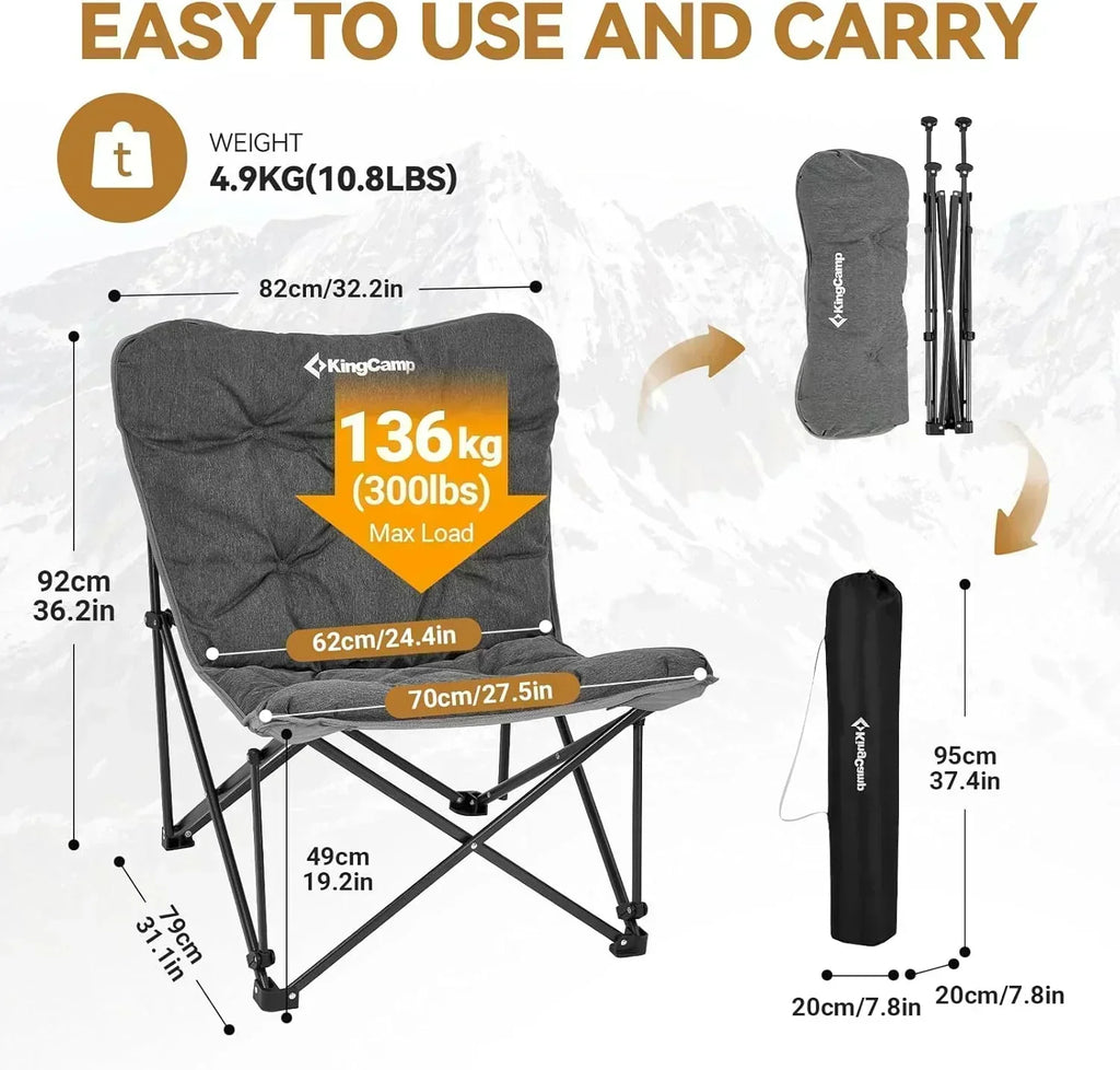 Butterfly chair extra large thick comfortable camping chair portable folding chair heavy duty seat