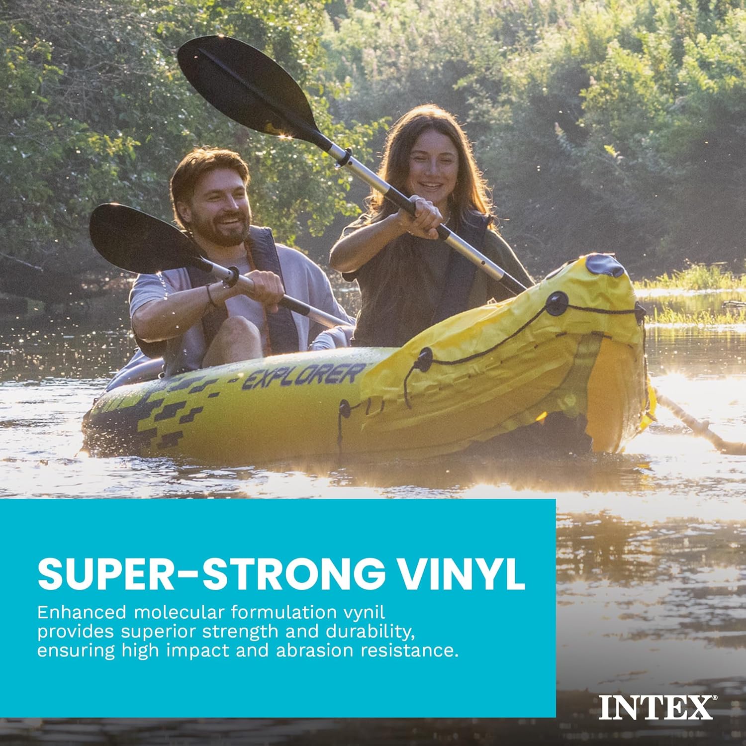 Intex 68307EP Explorer K2 Inflatable Kayak Set: Includes Deluxe 86in Aluminum Oars and High