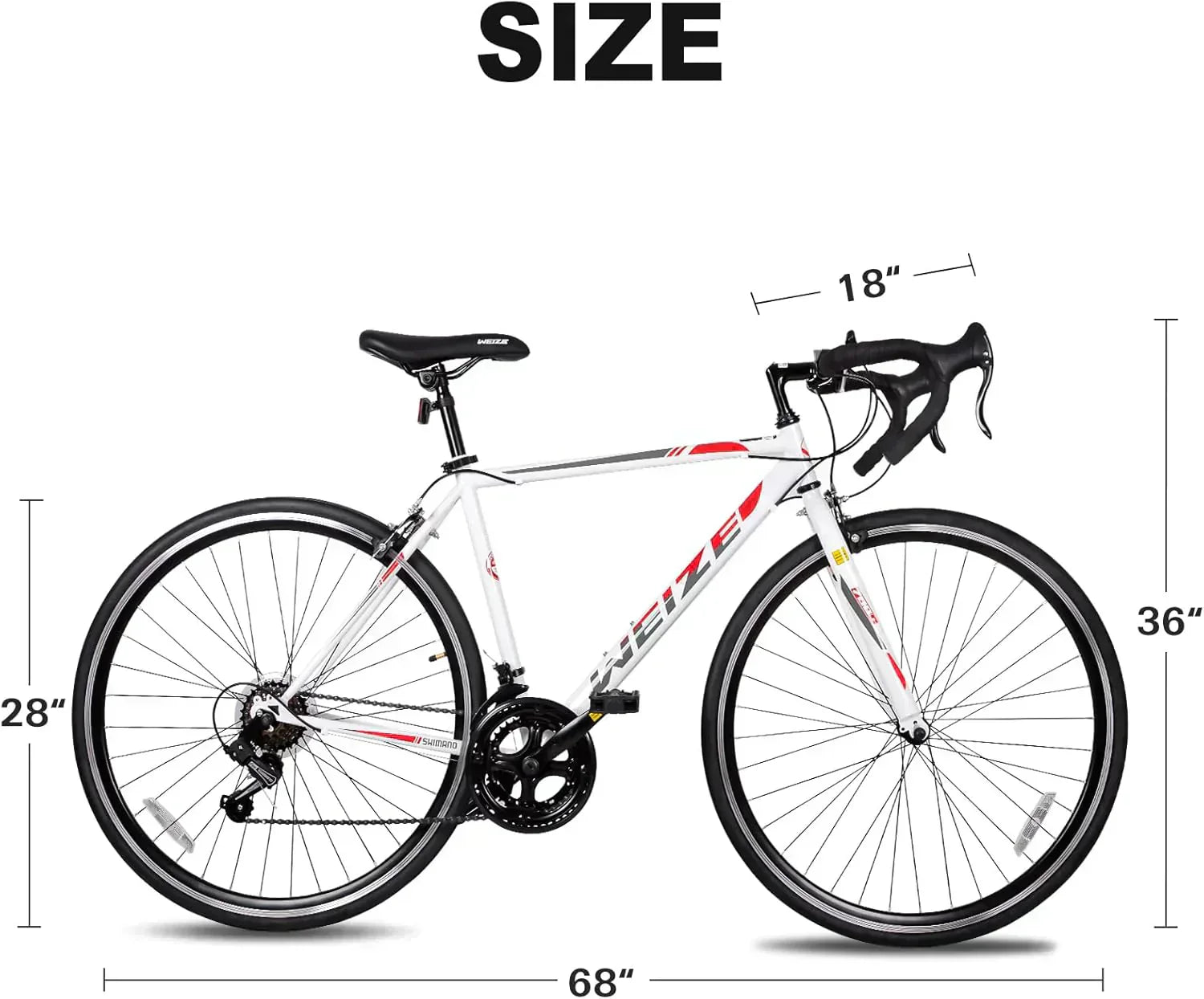 WEIZE Road Bike 700C Wheel City Commuter Bicycle Shimano 14 Speed Drop Bar Racing Adult Bike