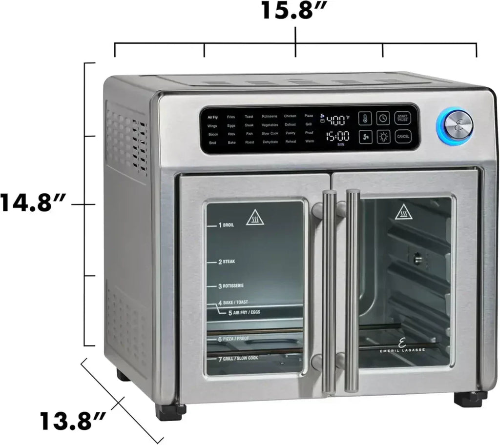 Emeril Lagasse 26 QT Extra Large Air Fryer Convection Toaster Oven with French Doors