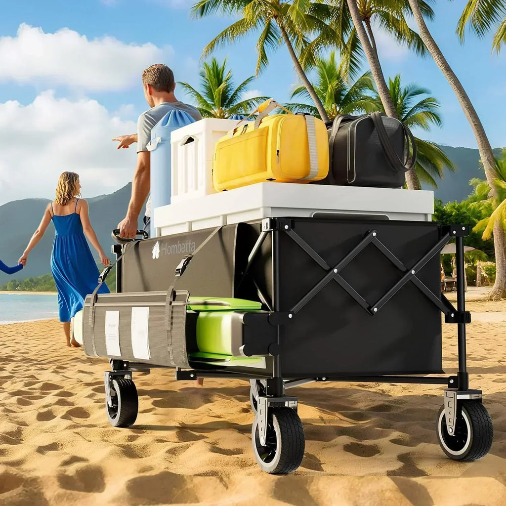 48 Extra Large Folding Travel Cart 560 lb Capacity 350 L Heavy Duty Utility Cart with Brakes