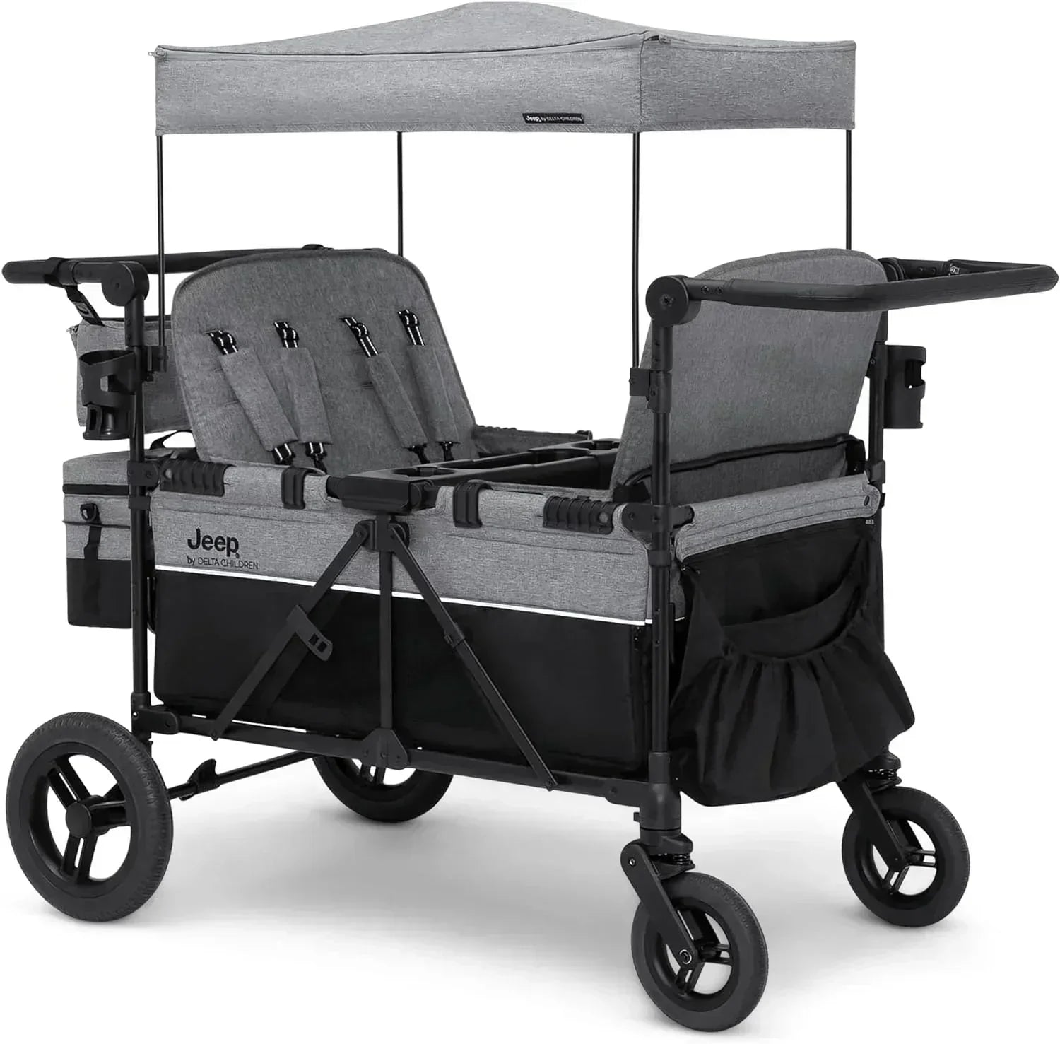 Jeep Wrangler Deluxe 4 Seater Stroller Wagon by Delta Children Premium Quad Stroller Wagon