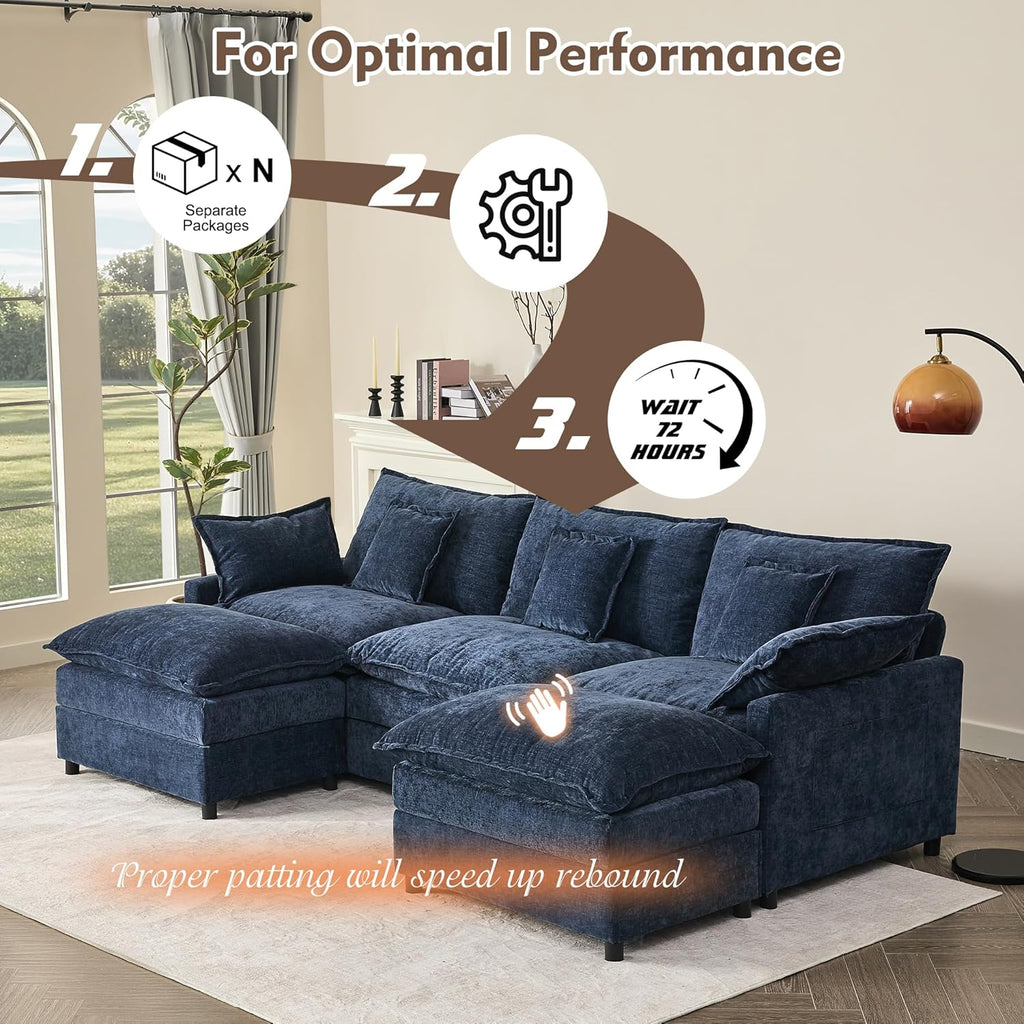 108 U-shaped sofa modular sofa Comfortable cloud sofa