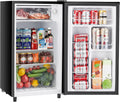 Sweetcrispy 3.2 Cu.Ft Mini Fridge with Freezer Small Refrigerator Single Door Adjustable Thermostat Energy-efficient Low Noise, Compact Fridge for Bedroom, Office, Dorm (Black)