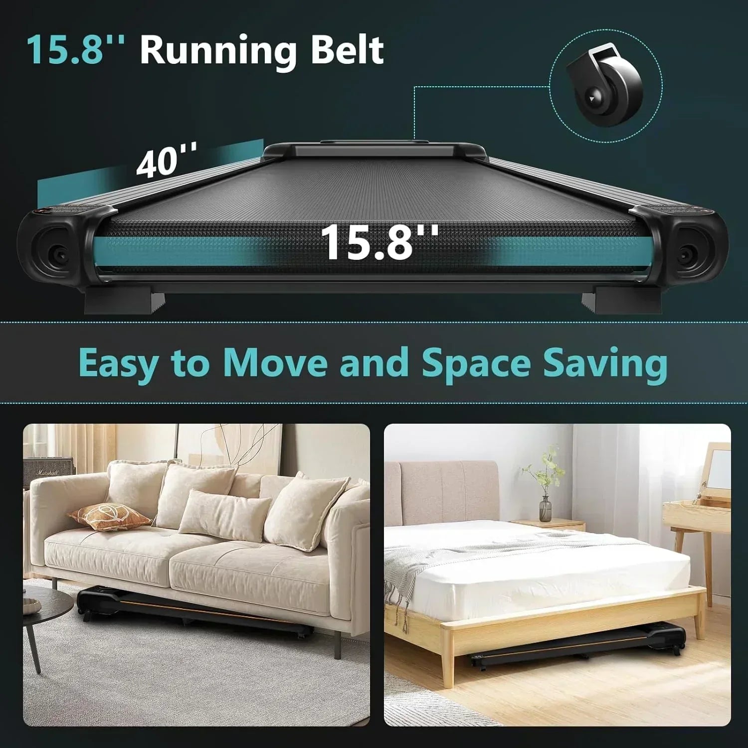 2.5 HP Portable Treadmill with Inclined Walking Pad Panel and Remote 4-in-1 Walking Treadmill
