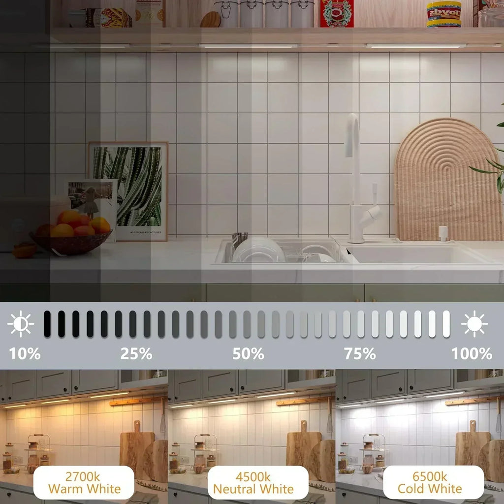 Smart under-cabinet lighting strip white and color-changing dimmable