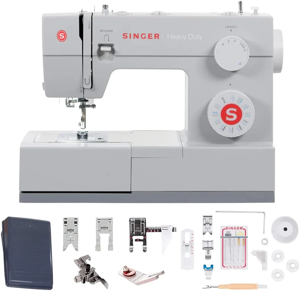 SINGER Heavy Duty 4423 High Speed Sewing Machine with Accessory Kit | Strong Motor With Enhanced Piercing Power, 97 Stitch Applications, Full Metal frame, 1-step Buttonhole & LED Light