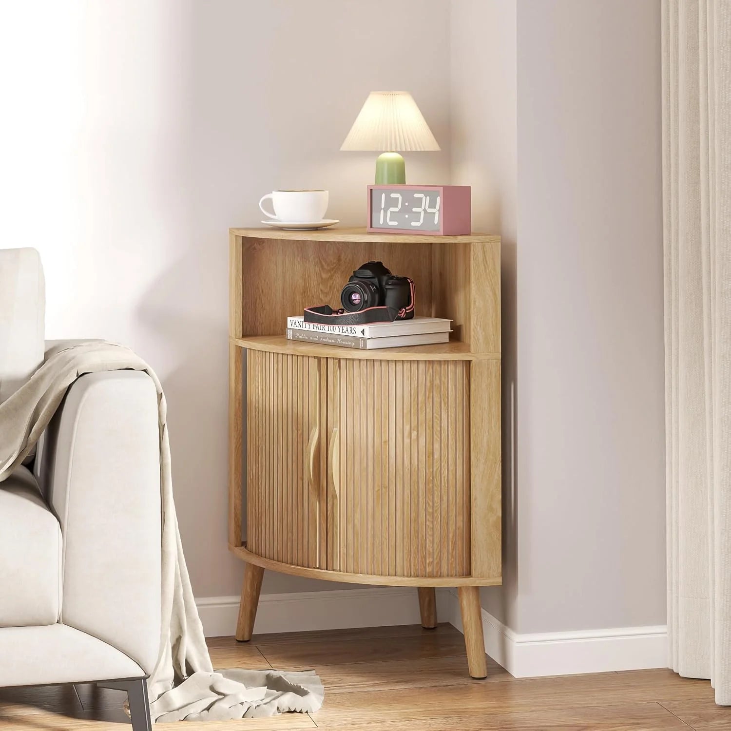 Corner Cabinet, 66.73'' Tall Modern Corner Bathroom Storage Cabinet