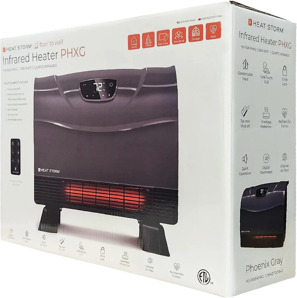 Heat Storm HS-1500-PHX-WIFI Infrared Heater, Wifi Wall Mounted