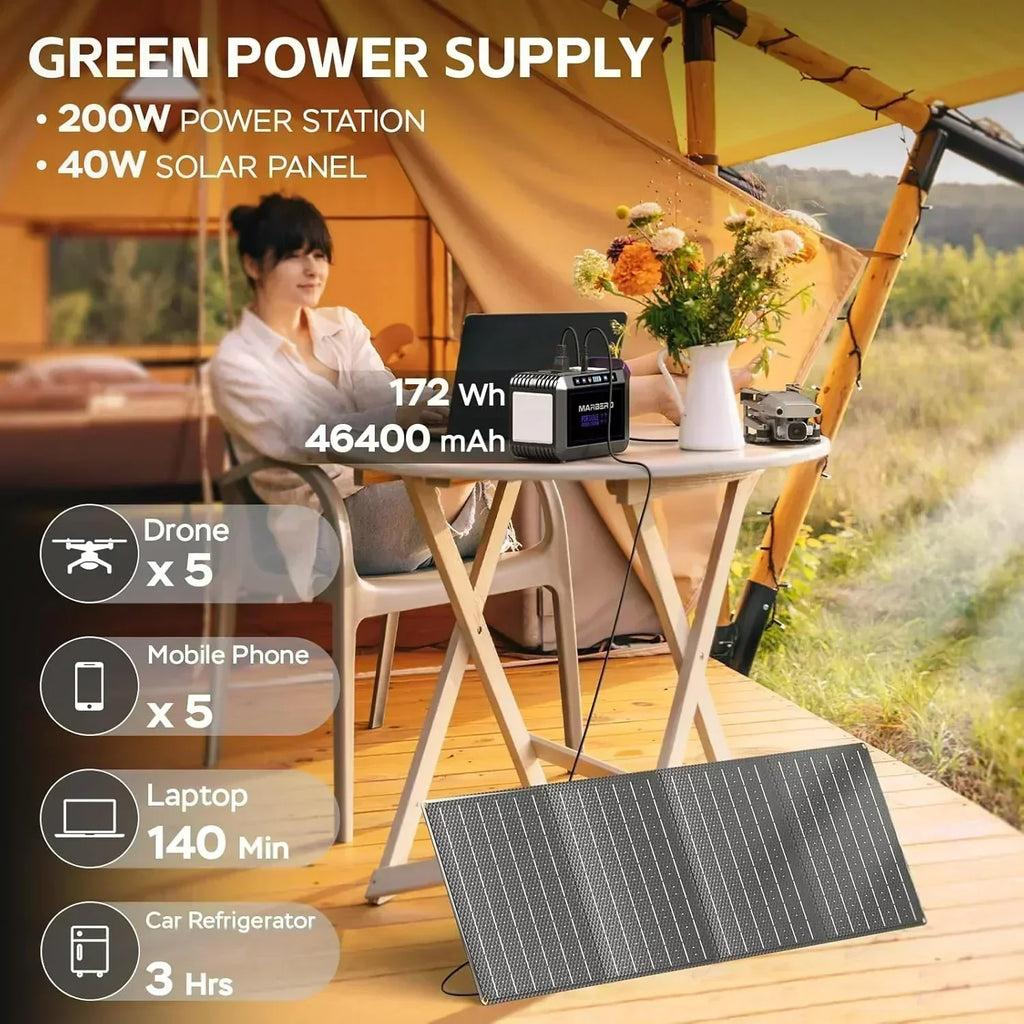Portable Power Station 88Wh Camping Lithium Battery Solar Generator Fast Charging Power Bank