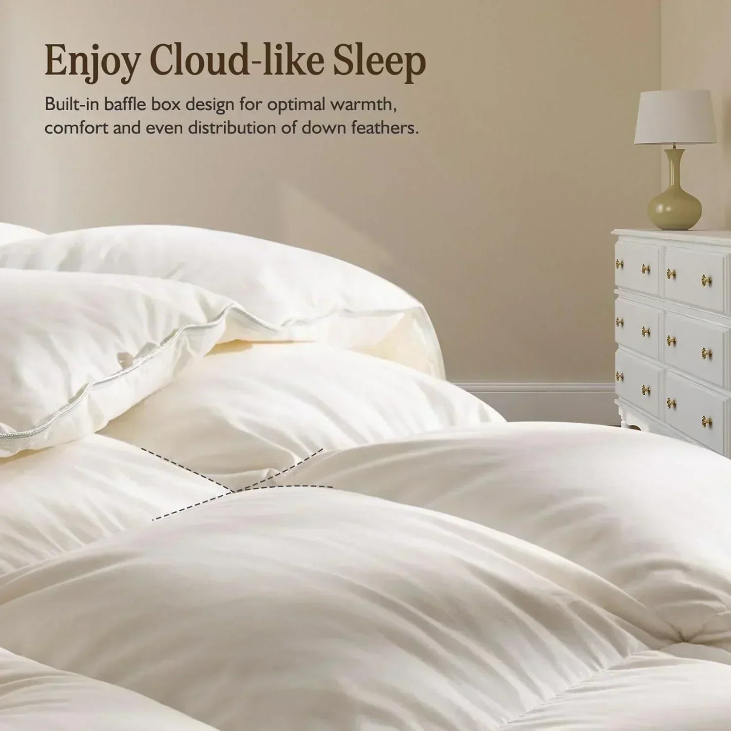 Organic down comforter queen size fluffy down core 100% cotton cover fluffy down filling