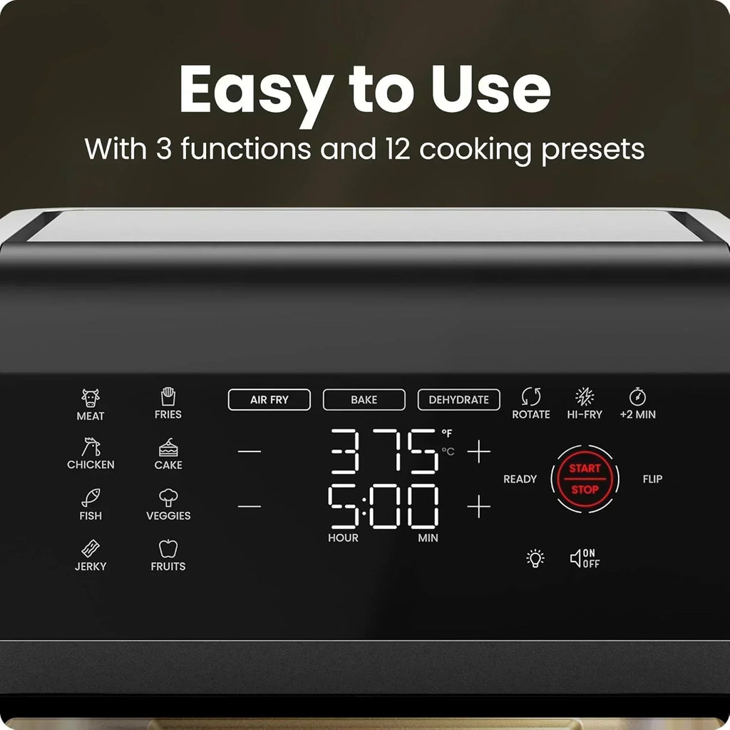 Chefman Compact 6.3-Quart Digital Air Fryer with Rotisserie Dehydrator and Convection Oven