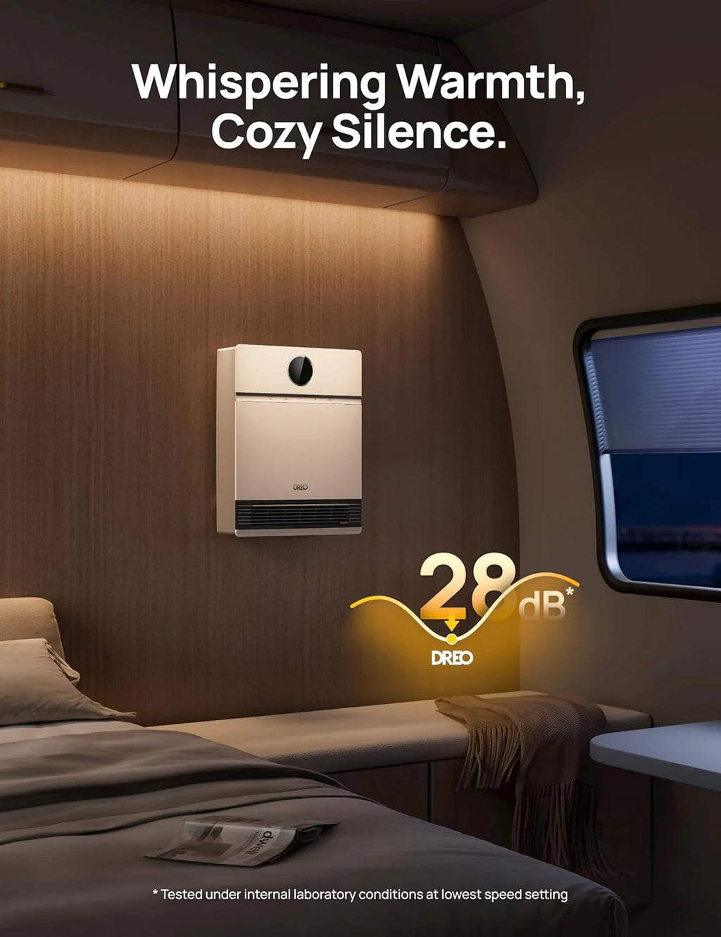 Dreo Smart Wall Heater, IP24 Electric PTC Space Heaters for Indoor Use, 30�� Oscillation, Adjustable Thermostat, Remote Control, Works with Alexa, 24H Timer, Easy-mounted for Bedroom, Office, Home