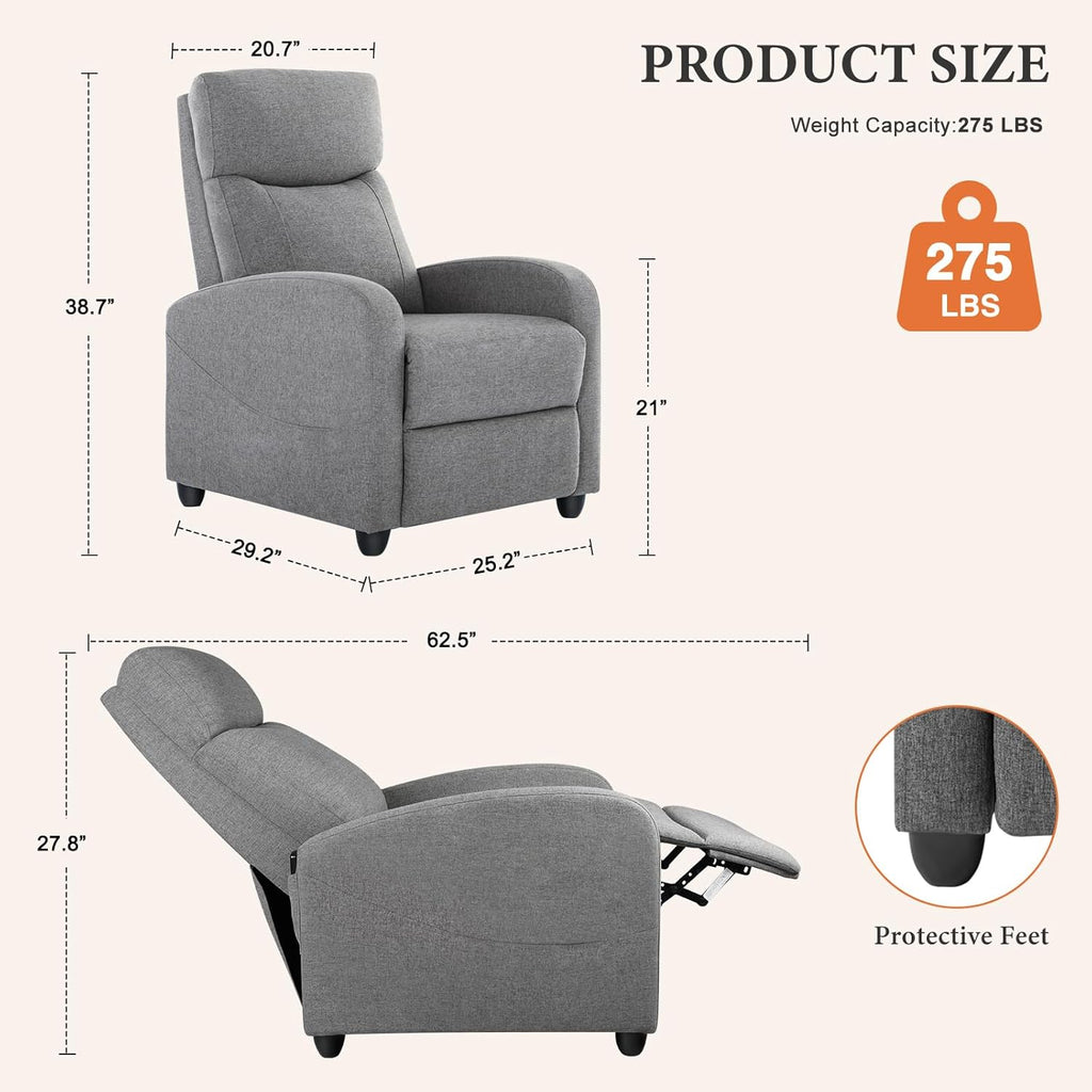 Sweetcrispy Massage Recliner Chair for Adults Adjustable Home Theater Seating