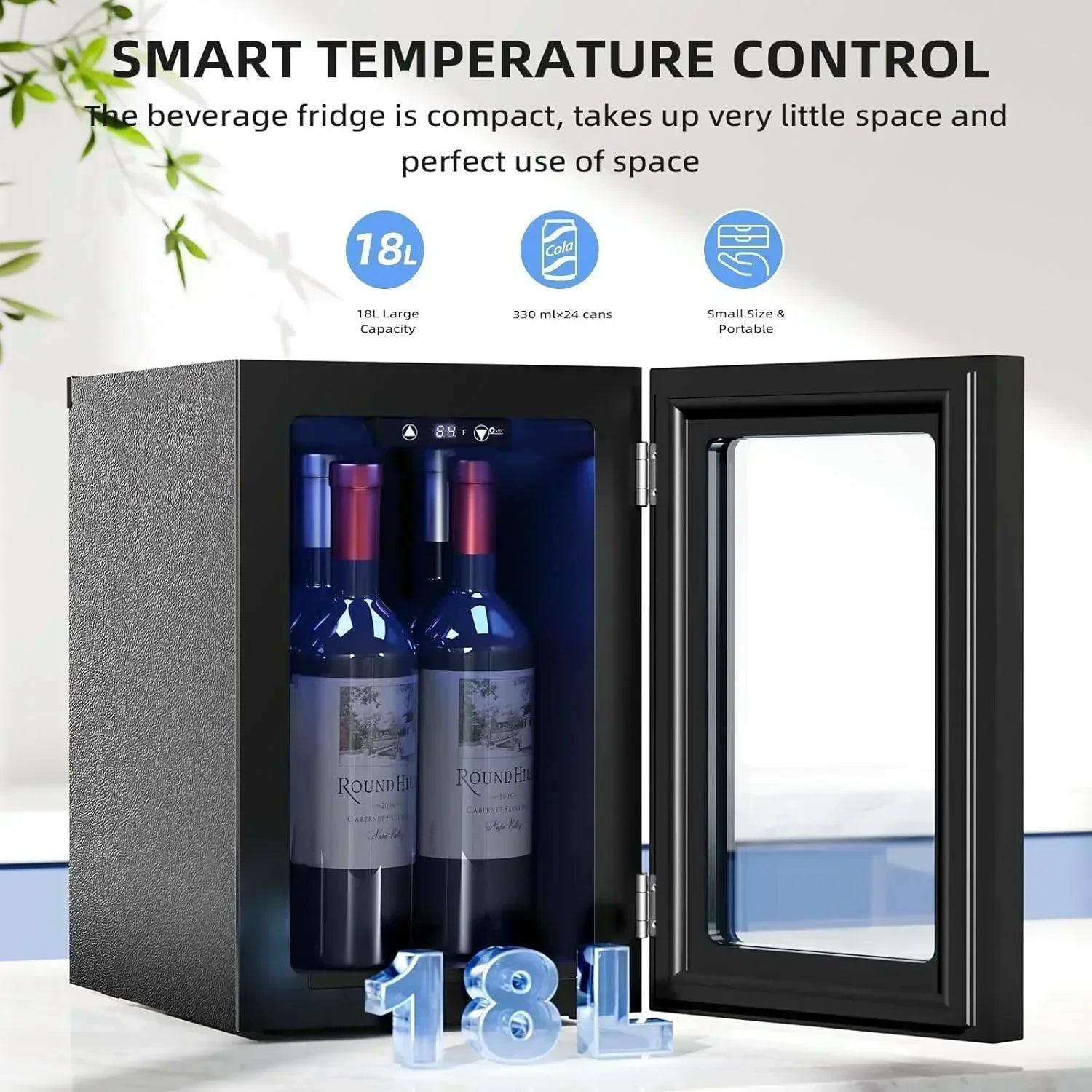 Antarctic Star 26 Bottle 130 Can Wine Cooler/Cabinet Beverage Refrigerator Cellar Beer Clear Glass