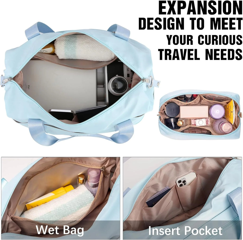LONG VACATION 6 Piece Luggage Set Carry on Suitcase with ABS+PC hardshell, Spinner Wheels & YKK Zipper TSA Lock