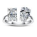 Heart/Pear/Radiant/Round Cut Moissanite Rings D Color VVS1 925 Sterling Silver Statement