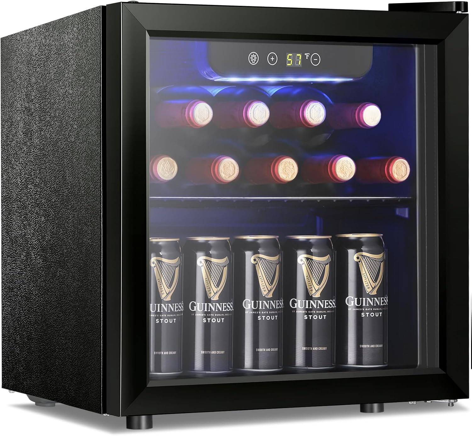 Antarctic Star 26 Bottle 130 Can Wine Cooler Cabinet Beverage Refrigerator Mini Wine Cellar
