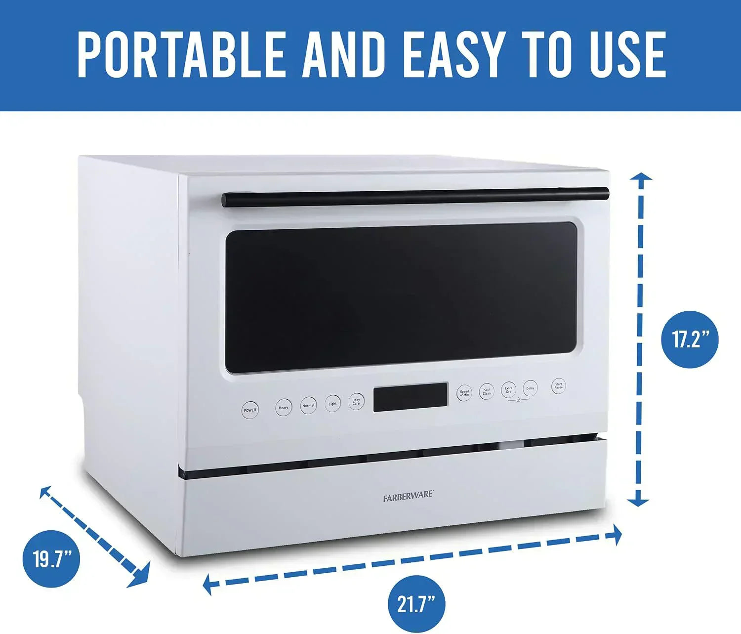 Farberware Compact 6-Station Dishwasher Portable Mini Countertop Dishwasher