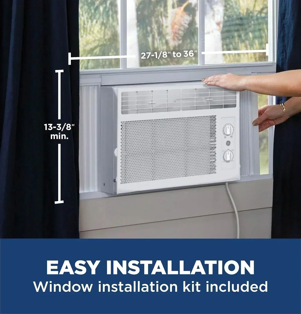 GE Window Air Conditioner Unit 6,000 BTU for Small Rooms up to 250 sq ft. with Adjustable Fan