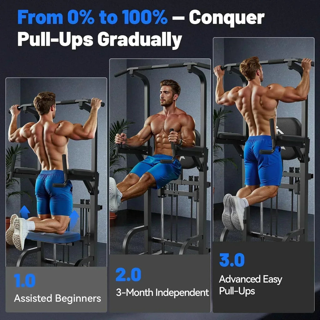 Sportsroyals Power Tower Pull Up Bar Station 450 lbs stable suspended immersion tilt station