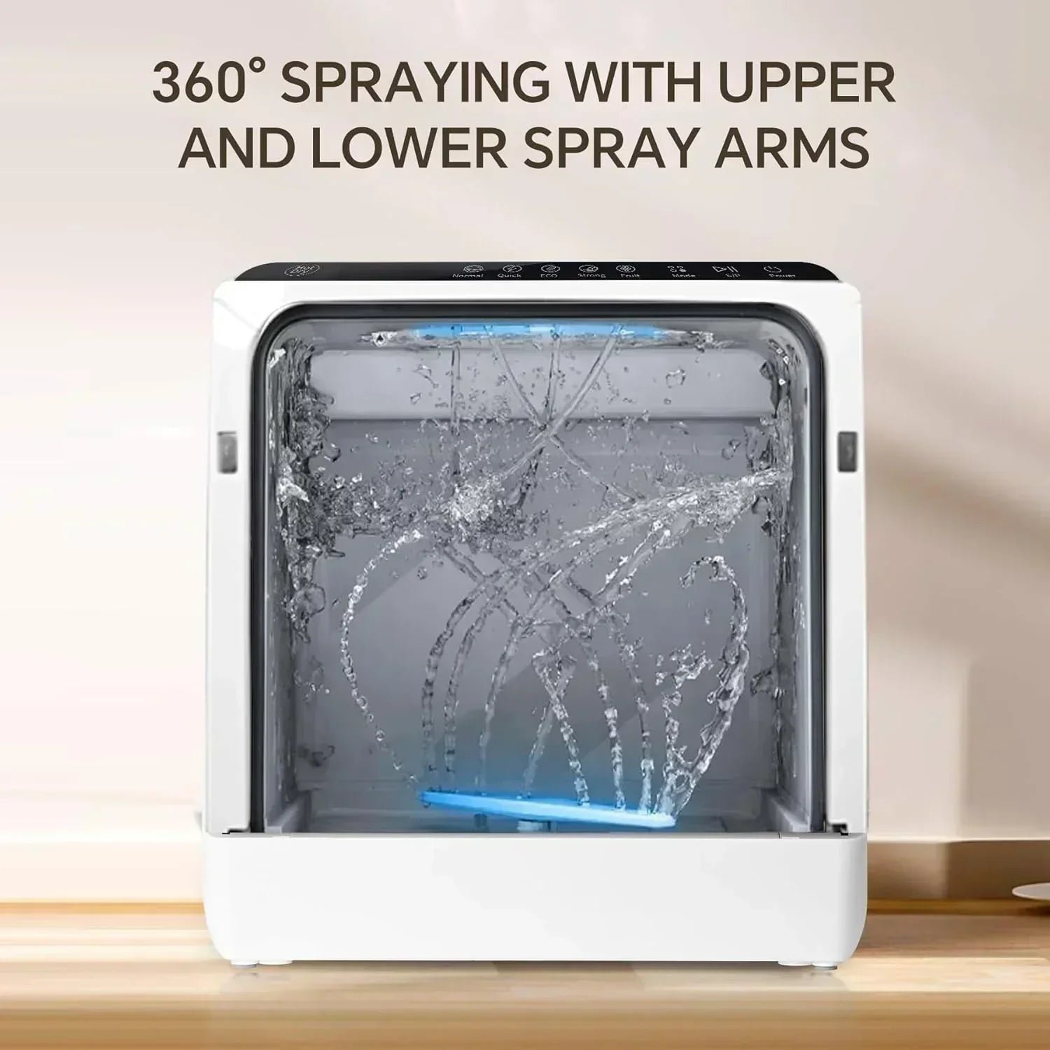 Mini countertop dishwasher Compact dishwasher Double spray arms Portable countertop dishwasher