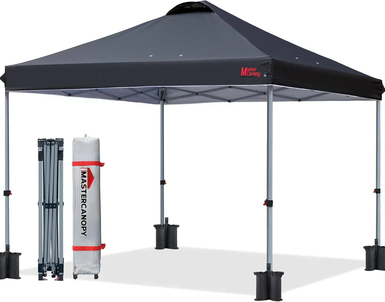Durable Pop-up Canopy Tent with Roller Bag (10x10 Black)