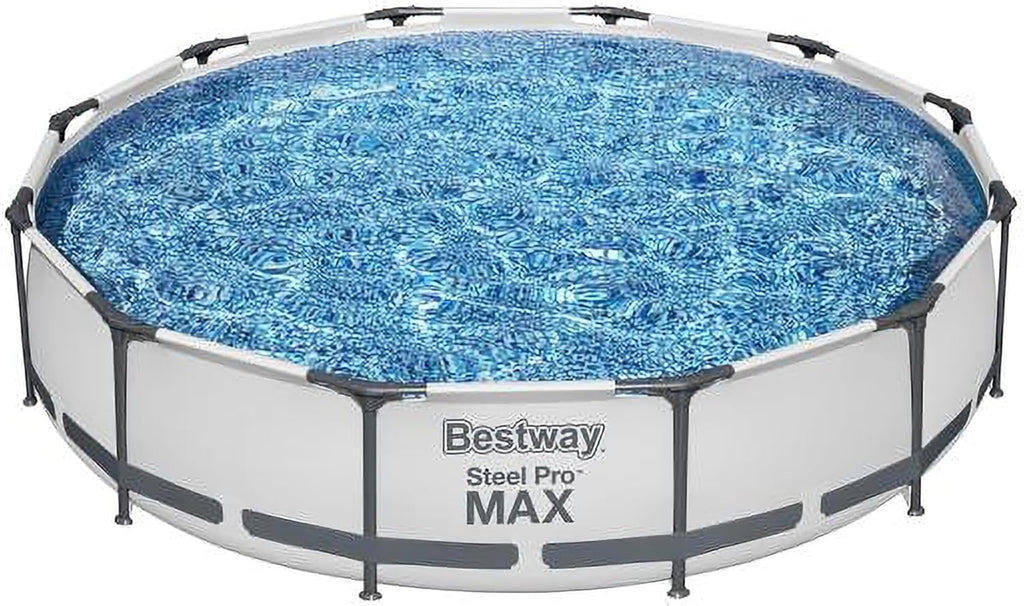 Steel Pro MAX 10 Foot x 30 Inch Round Metal Frame Above Ground Backyard Swimming Pool Set
