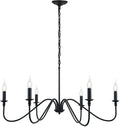 6-Arm Matte Black Candelabra Chandelier
