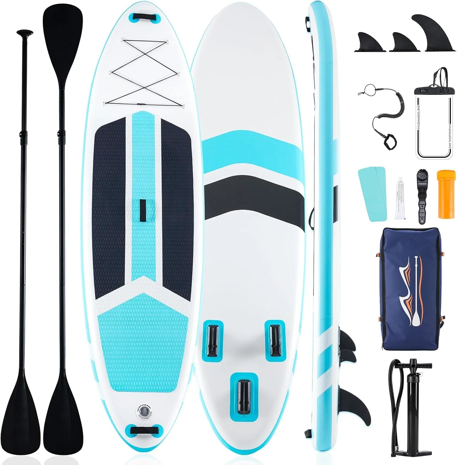 Sweetcrispy Inflatable Stand Up Paddle Board with Premium SUP Paddleboard Accessories,2-in-1 Paddle