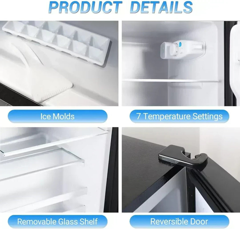 Apartment Size Refrigerator 3.5 Cu.Ft Small Refrigerator with Freezer Suitable for Home