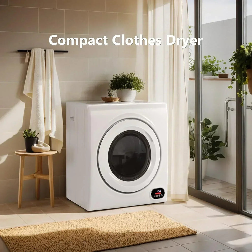 Compact Laundry Dryer 3.5 cu ft Front Load Stainless Steel Clothes Dryers With Exhaust Pipe