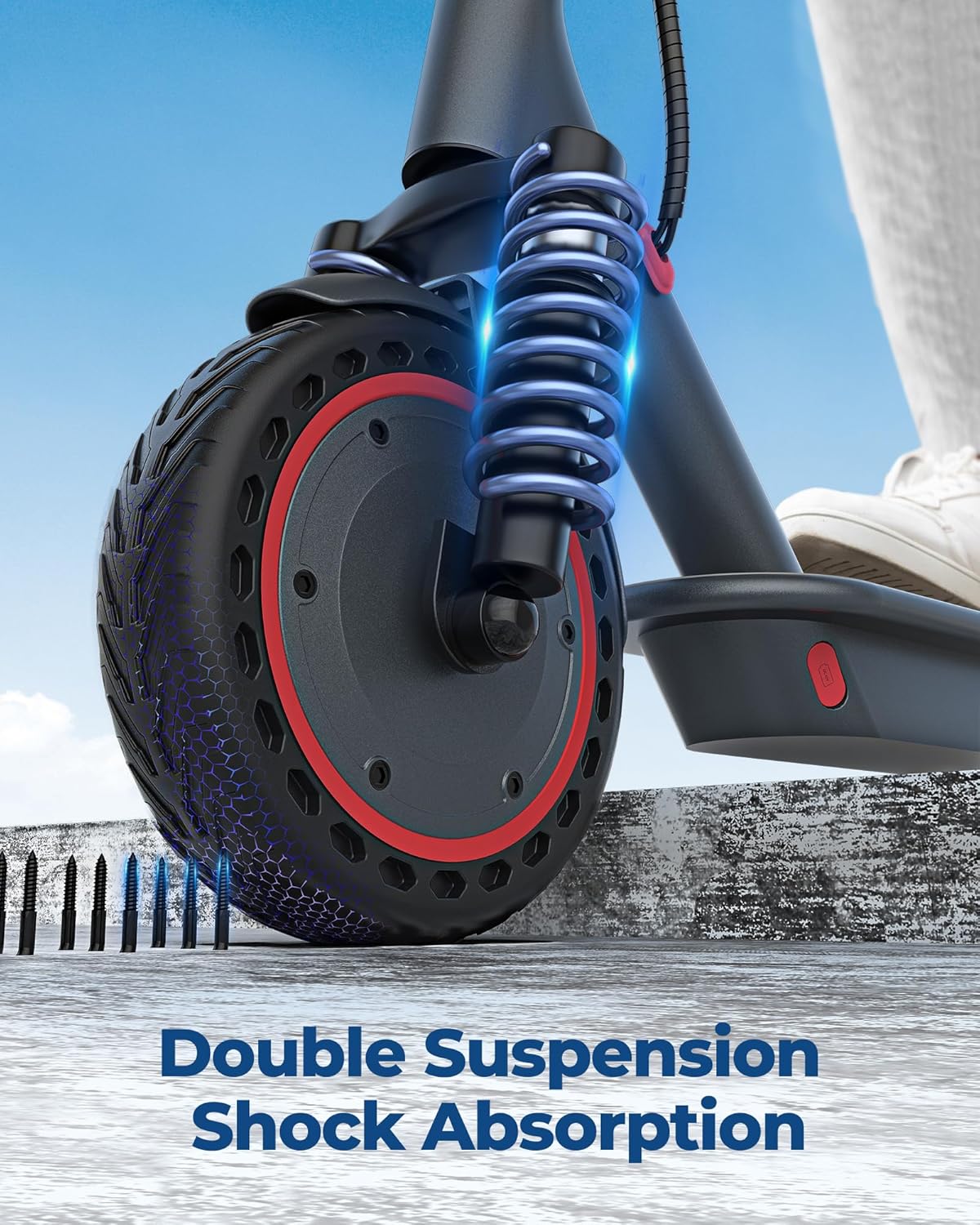Volpam electric scooter Powerful electric motor Solid tires 28/21/12 mile range