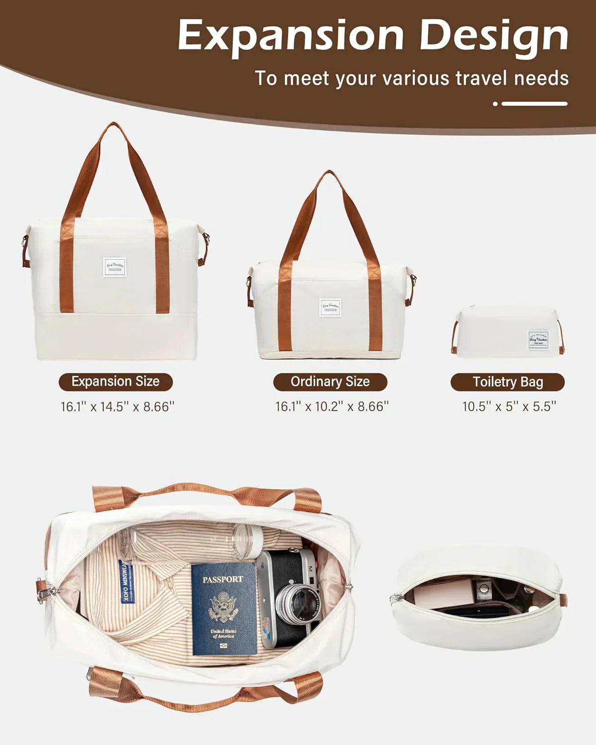 LONG VACATION 6 Piece Luggage Set Carry on Suitcase with ABS+PC hardshell Spinner Wheels