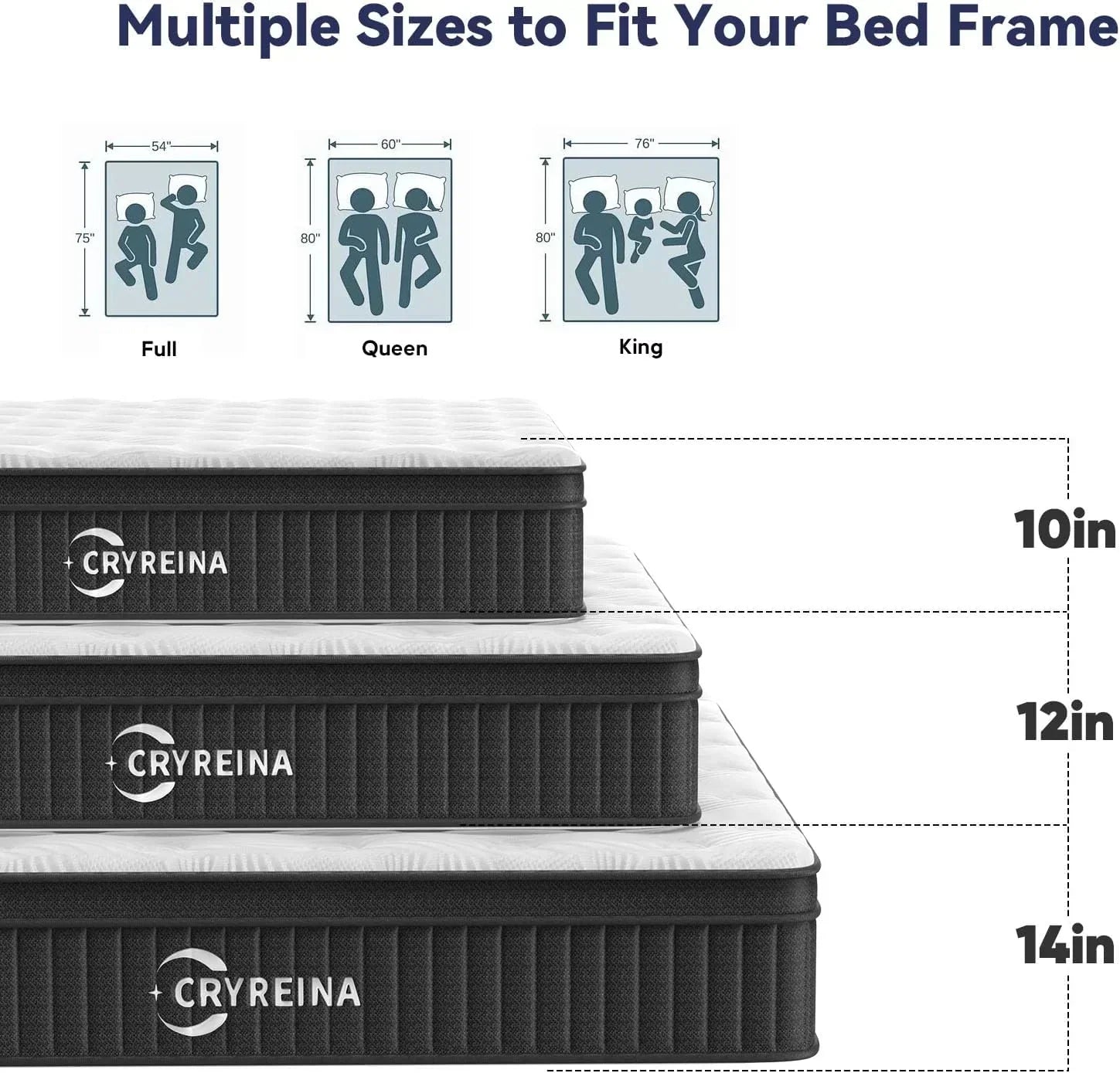Queen Mattress 12-inch Queen Hybrid Mattress