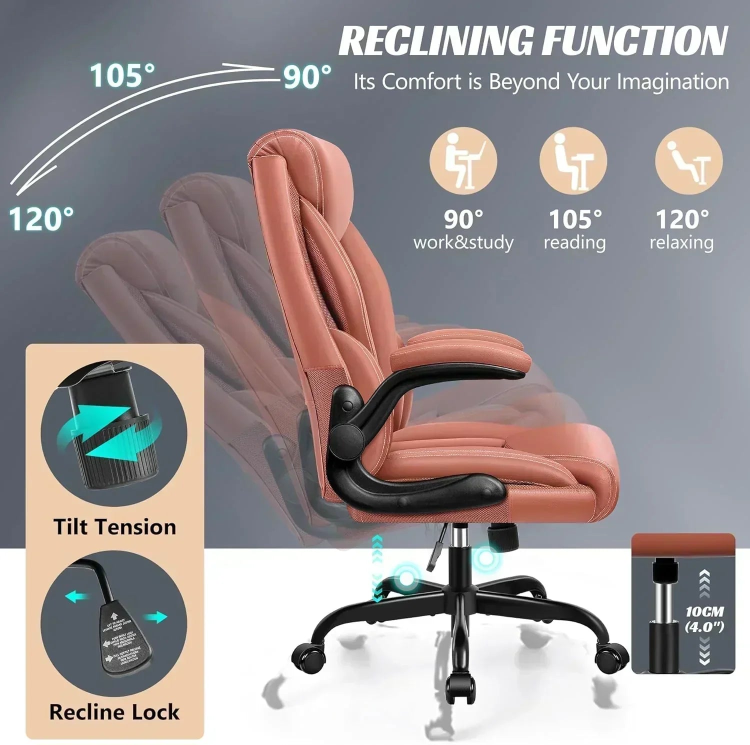 Office Chair Large High-Foot Computer Desk Chair Chair Lumbar Support Rotating Computer Chair