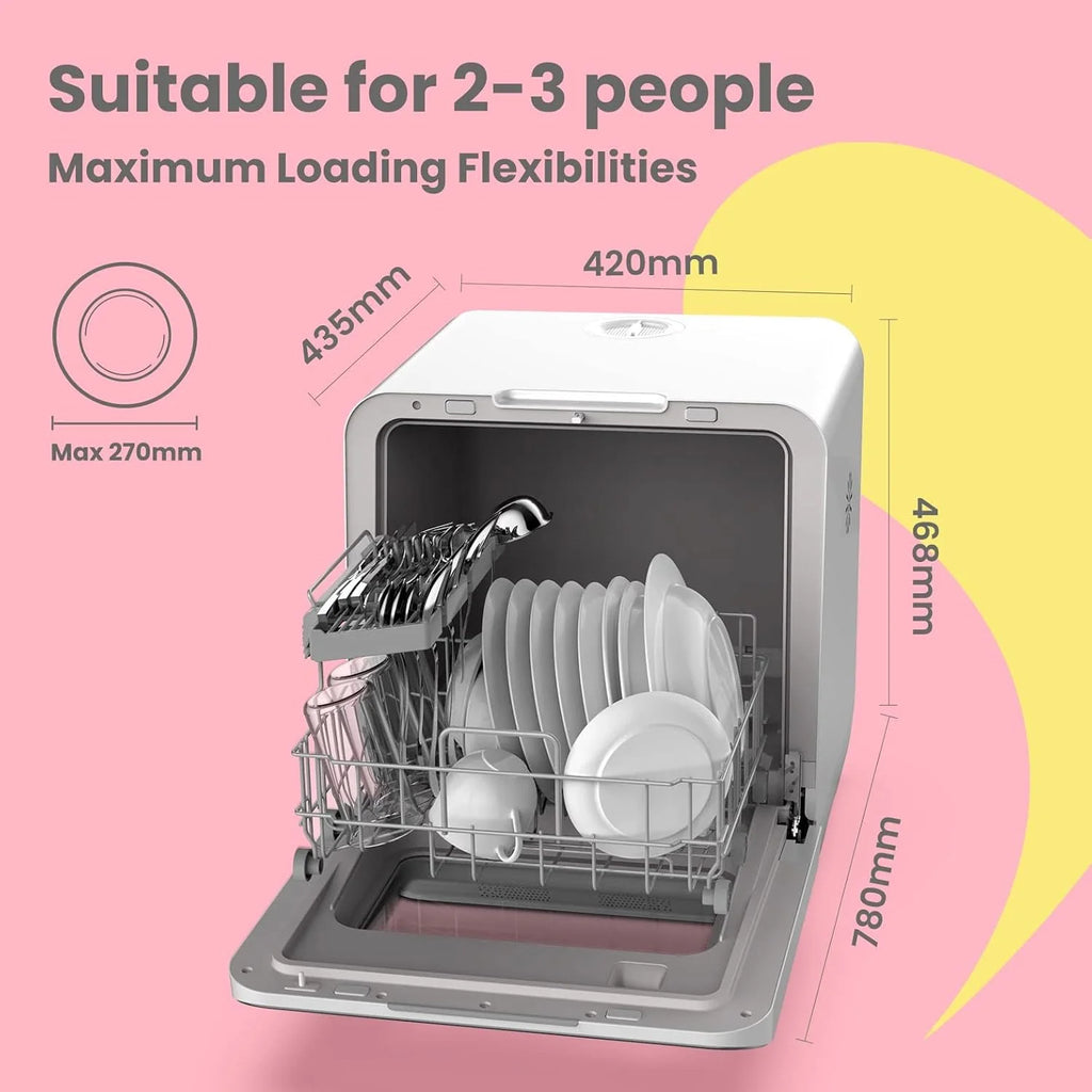COMFEE' Portable Mini Dishwasher Countertop with 5L Built-in Water Tank for Apartments& RVs