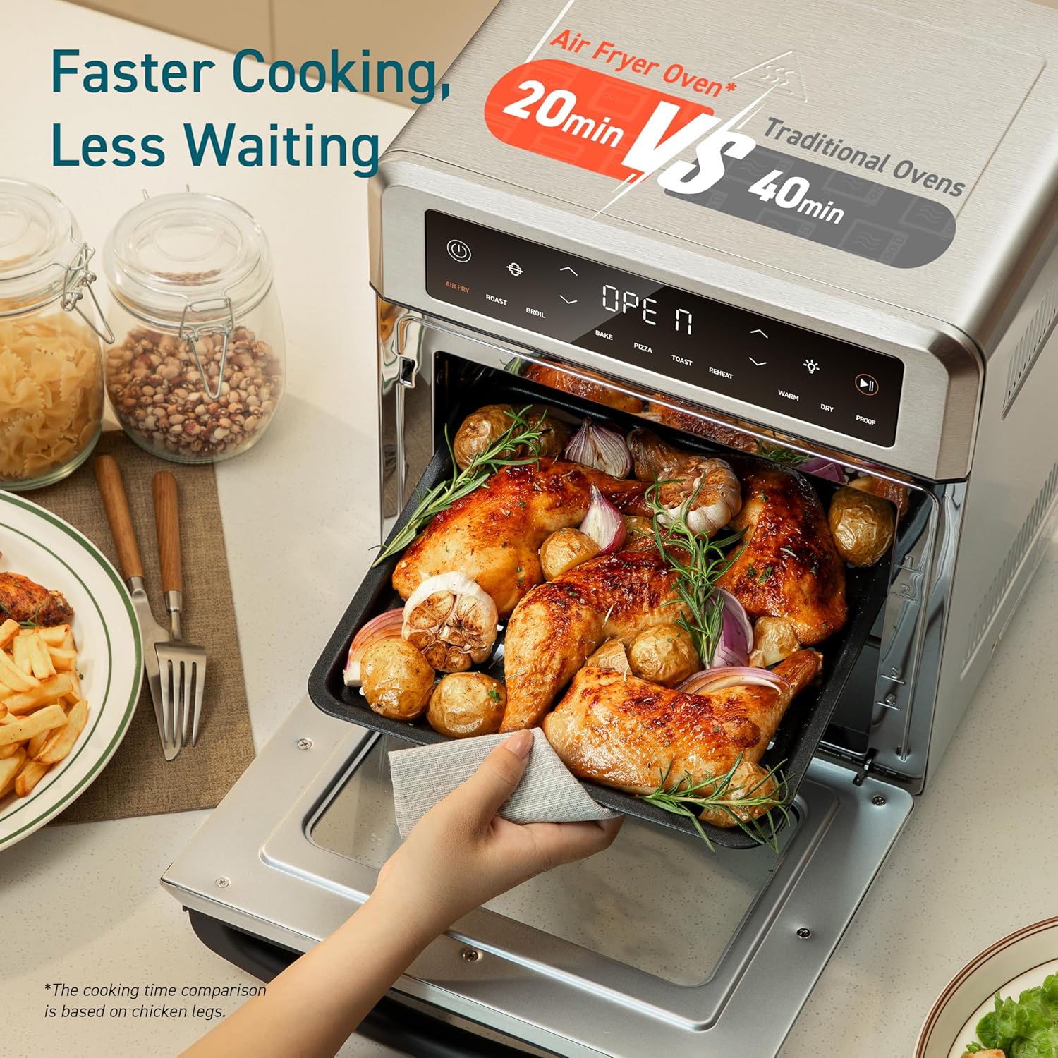 COSORI 11-in-1 air fryer 13-quart capacity combines grilling toasting baking and reheating
