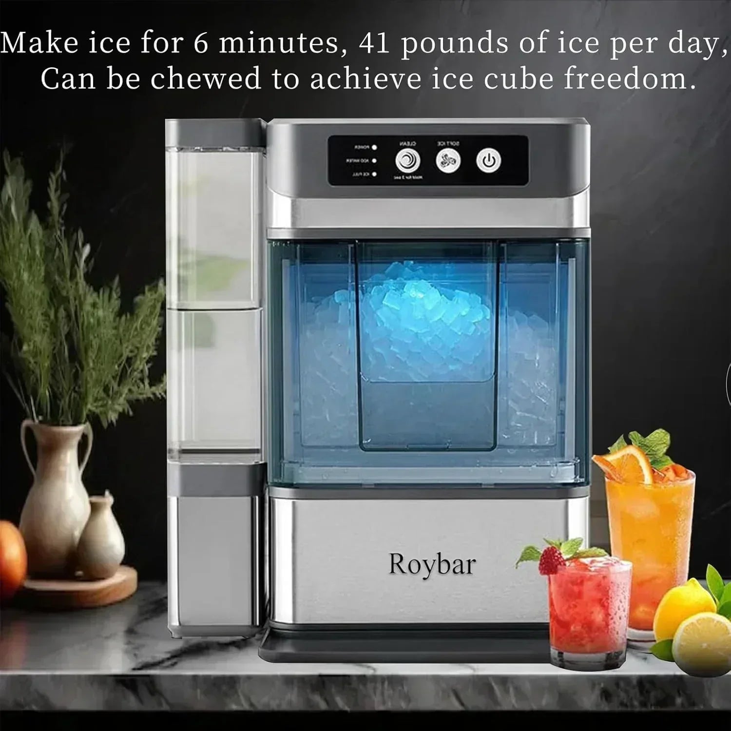 Large Capacity Ice Makers Countertop One-Click Operation Self-Cleaning Portable Ice Maker
