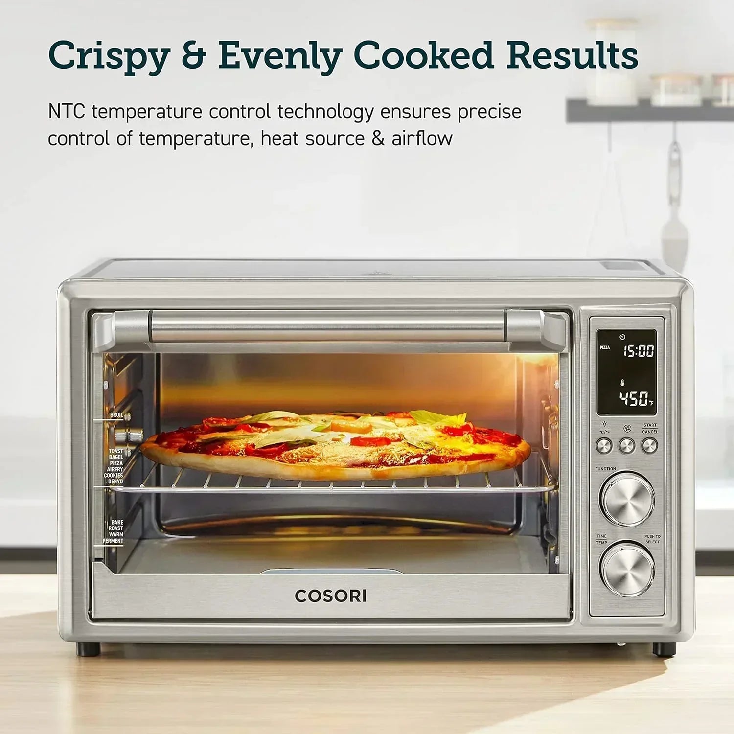 COSORI 11-in-1 air fryer 13-quart capacity combines grilling toasting baking and reheating