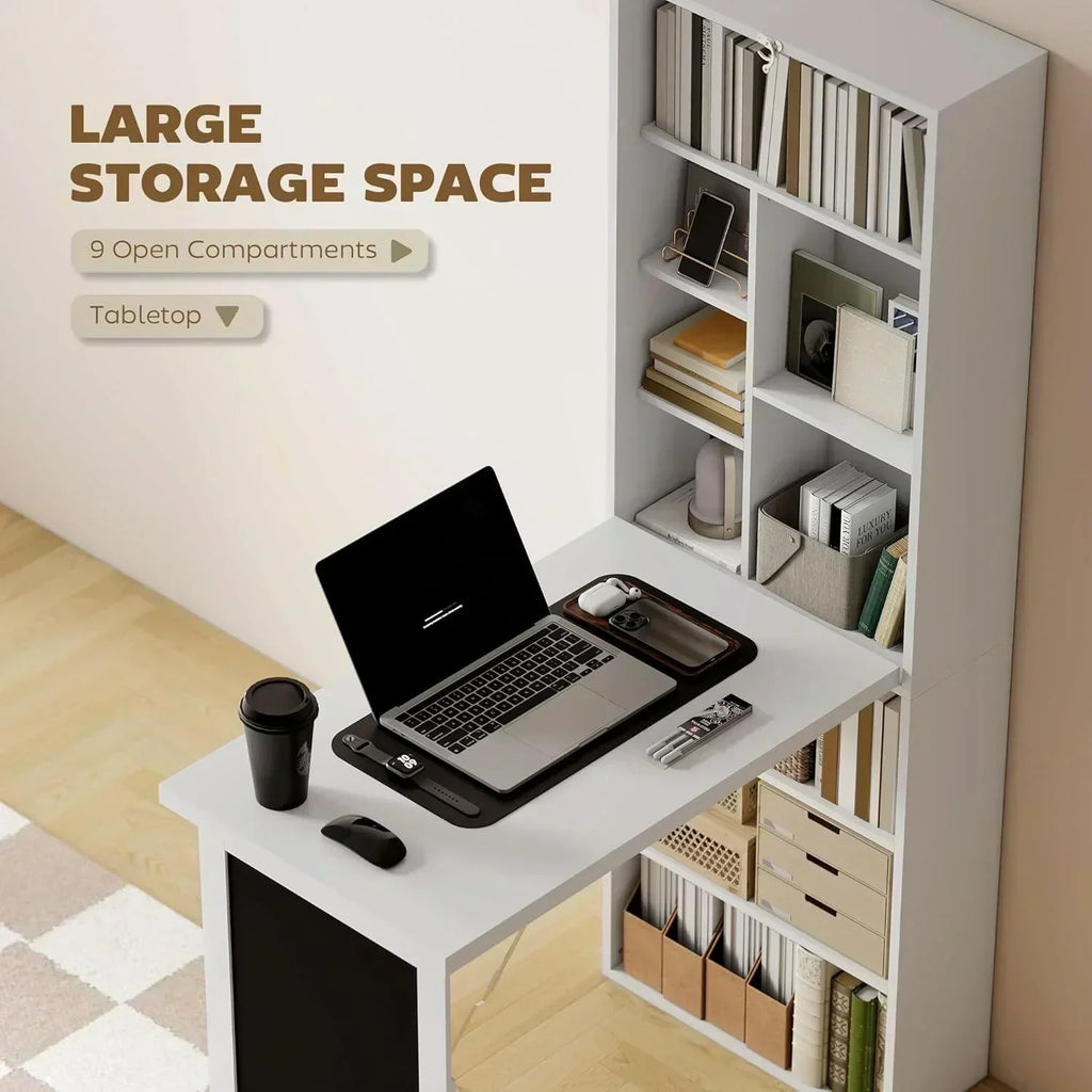 Folding convertible writing desk wall mounted desk cabinet multifunctional home workstation