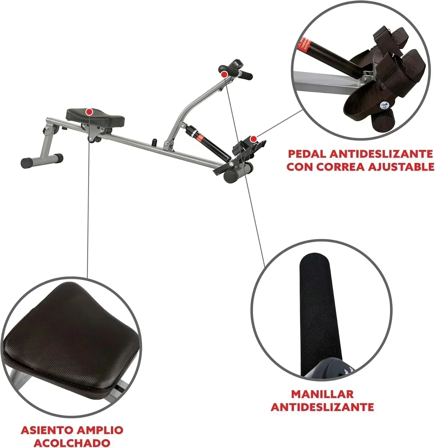 Sunny Health & Fitness Compact Adjustable Rowing Machine with 12 Levels of Resistance