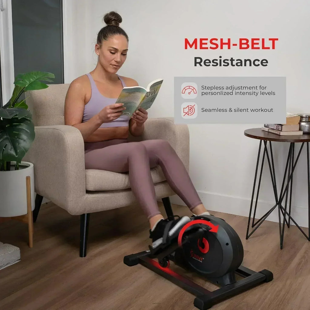 Sunny Health Fitness Smart Mini Elliptical Trainer Indoor Under-Desk Pedal Exerciser