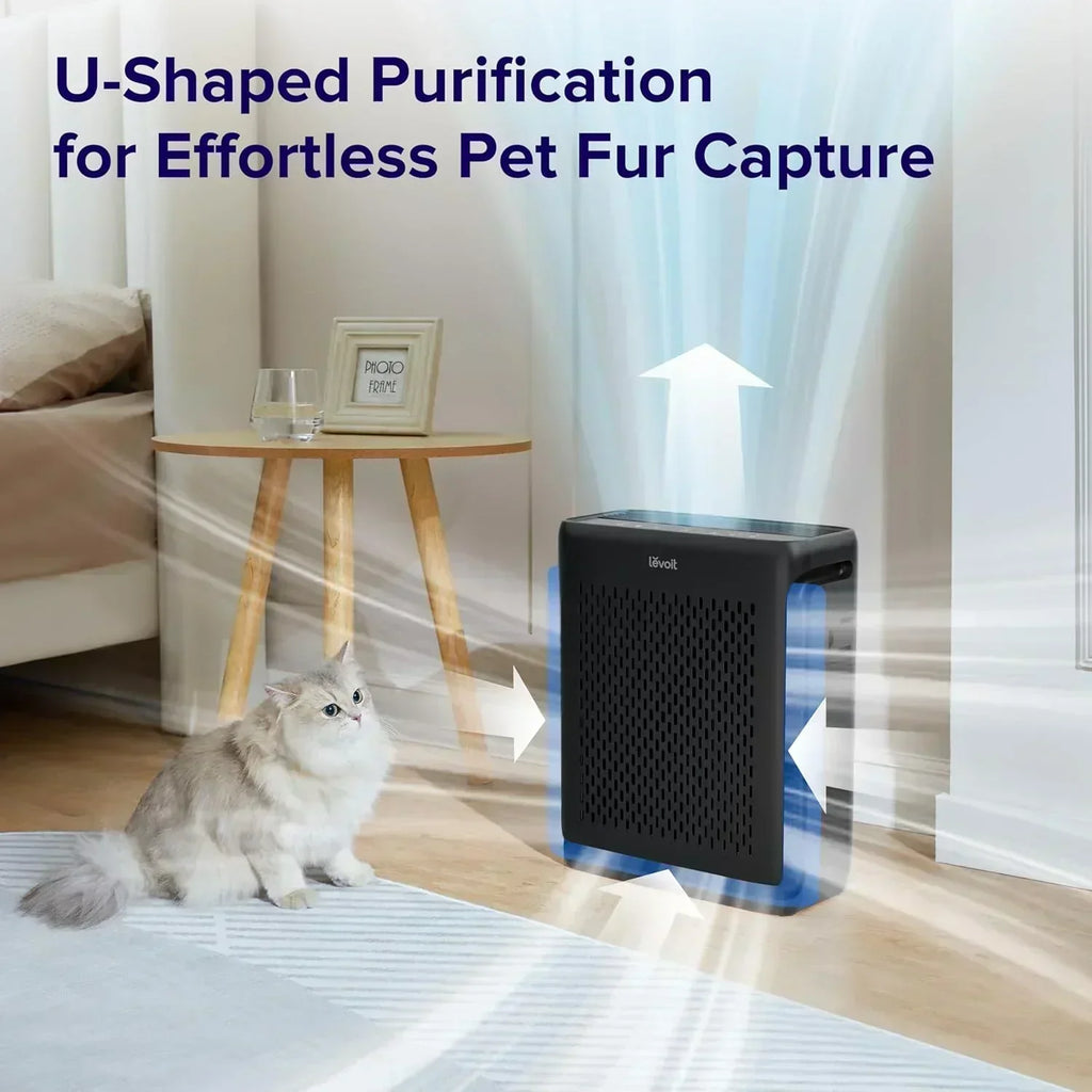 Large-room air purifier for home use with air quality monitor washable pre-filter