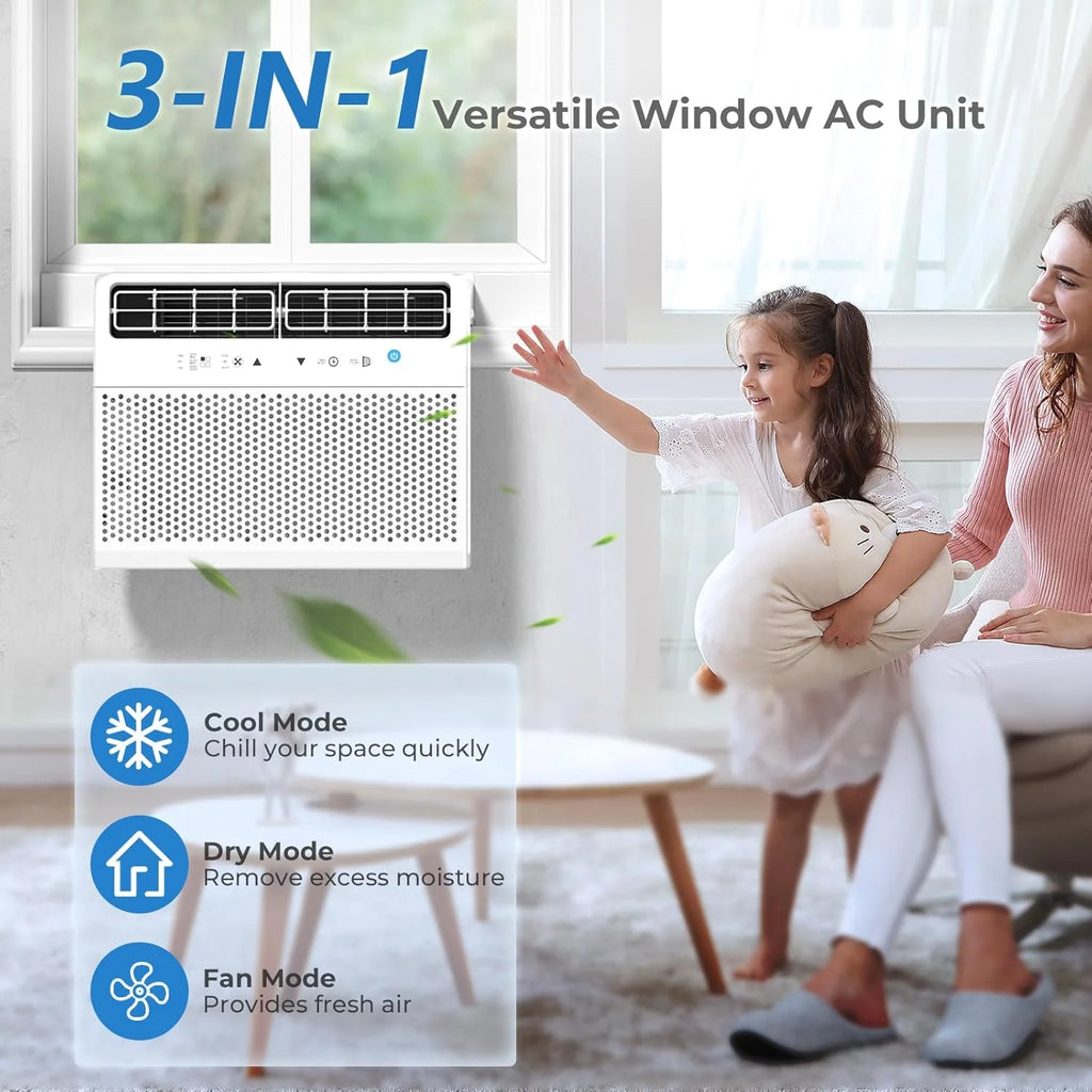 Antarctic Star U-Shaped Air Conditioner Window Unit 12000BTU Ultra Quiet Window Air Conditioner Cools up to 550 Sq. Ft