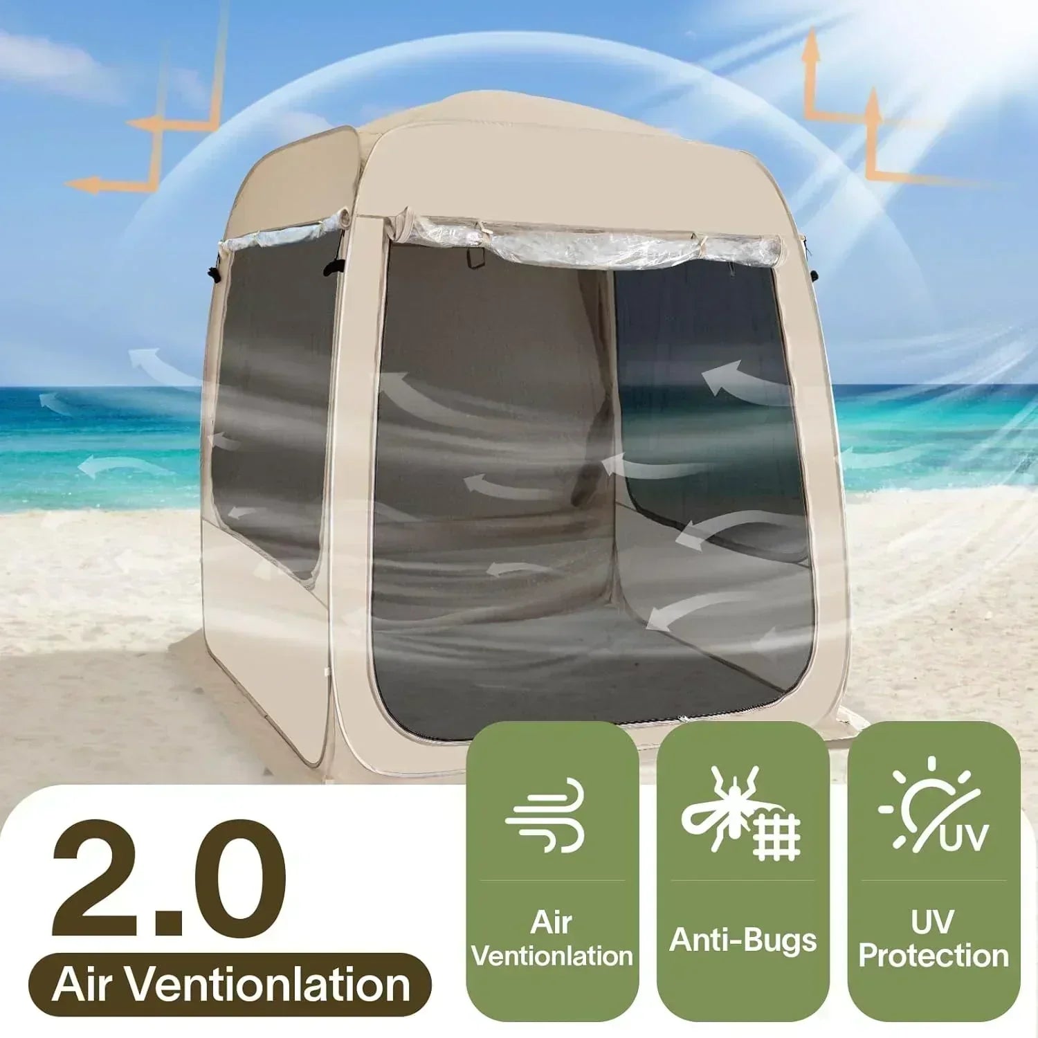 Screen gazebo sleeps 6-10-15 people Igloo-style canopy tent mosquito net on the sides Perfect